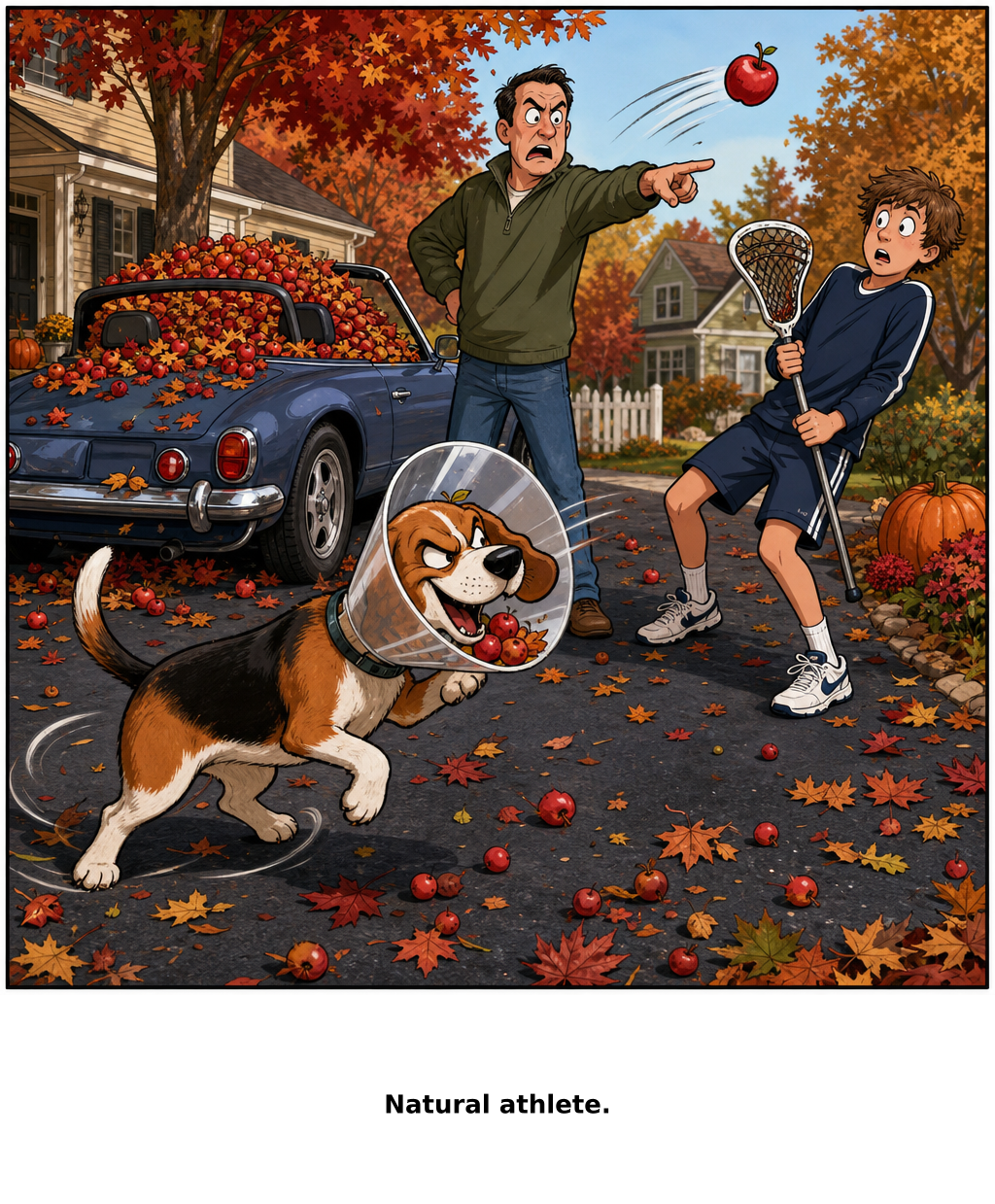 Daily Evil Beagle cartoon for October 2, 2026: Why did you teach him lacrosse?